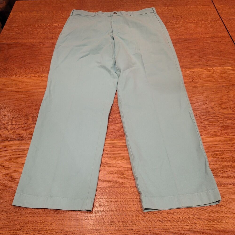 Brooks Brothers Hudson Chino 100% Cotton Pants 38x32 Teal Turquoise